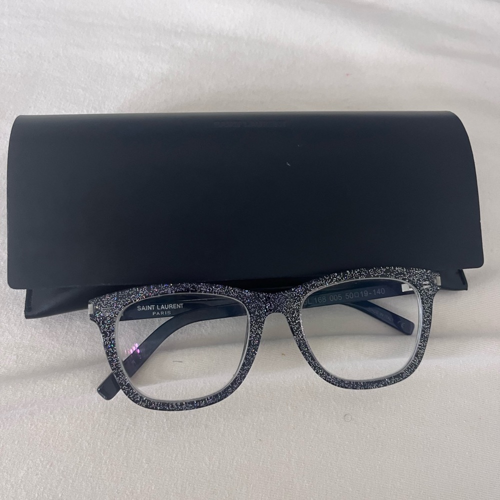 Saint Laurent Black/Silver Glitter Eyeglasses
